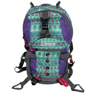 Coleman Kids Hydration Hiking Backpack Youth Daypack Teal Purple Camping